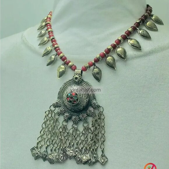 Traditional Afghan Pendant Necklace, Handmade Tribal Necklace - Picture 4 of 11